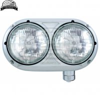 Peterbilt 359 Style Dual Headlight- Stainless, Passenger Side