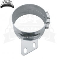 Stainless Butt Joint Exhaust Clamp- Angled Bracket, 7"